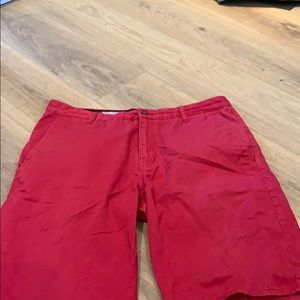men’s volcom red shorts